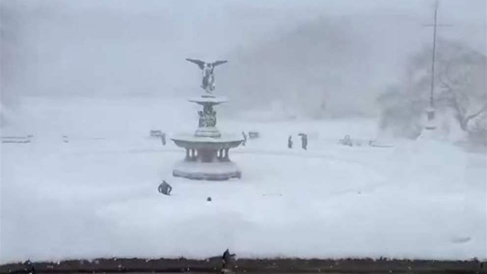 مشاهد من العاصفة الثلجية التي ضربت نيويورك (فيديو)