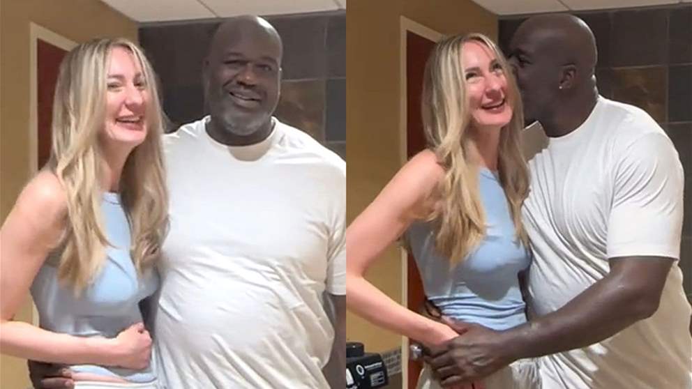 فيديو - احتضان متبادل بين شاكيل والعارضة الأطول