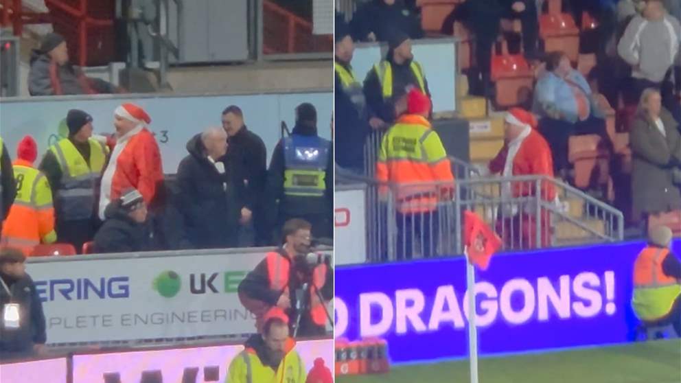 فيديو - مشجع بزيّ "بابا نويل" يخطف الأنظار بعيداً عن عيد الميلاد