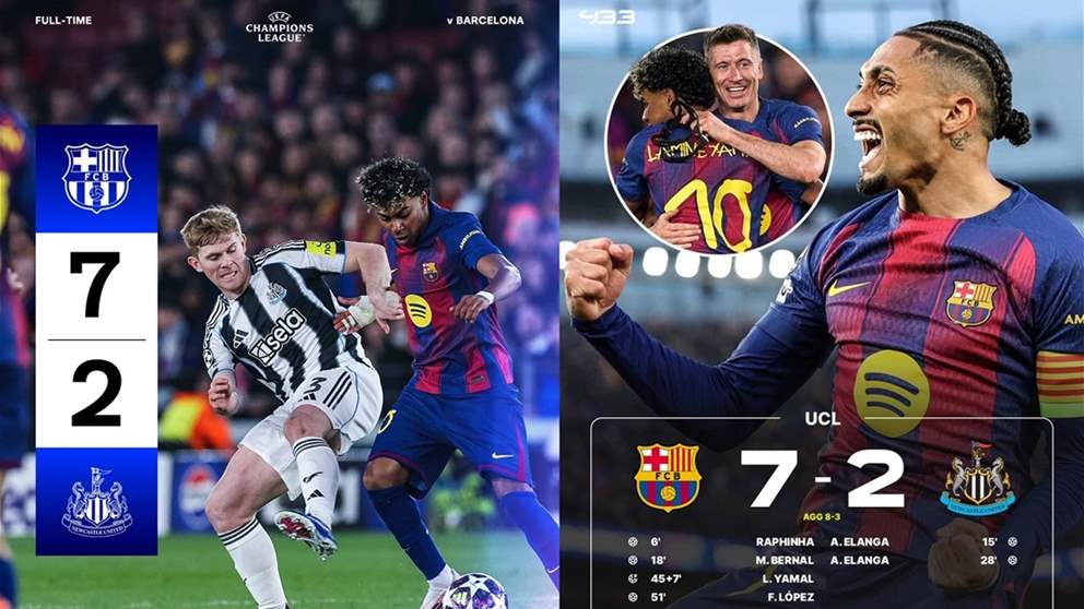 أرقام قياسية تزيّن ليلة برشلونة الأوروبية في دوري الأبطال