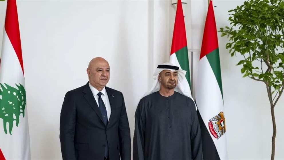الرئيس عون يهنئ الرئيس الإماراتي بالعيد ويؤكد تضامن لبنان مع الإمارات