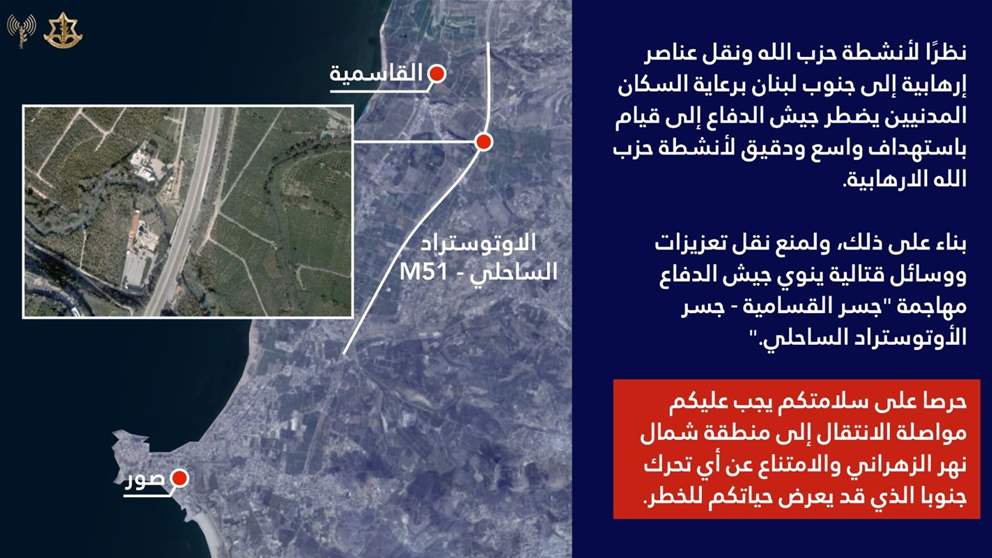 بالخريطة.. مجددًا الجيش الإسرائيلي يهدد جسر القاسمية (صورة)