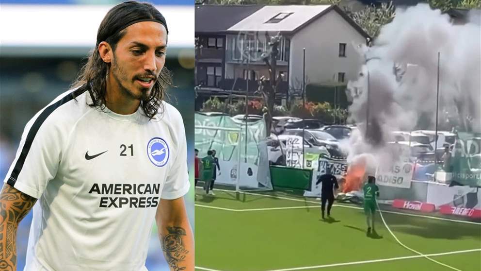 فيديو - تحوّل من لاعب إلى إطفائي لإخماد الحريق