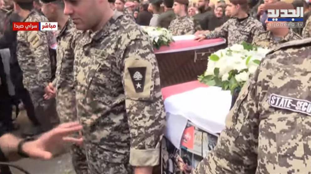 بدء مراسم تشييع شهداء أمن الدولة الـ13 في سراي صيدا 