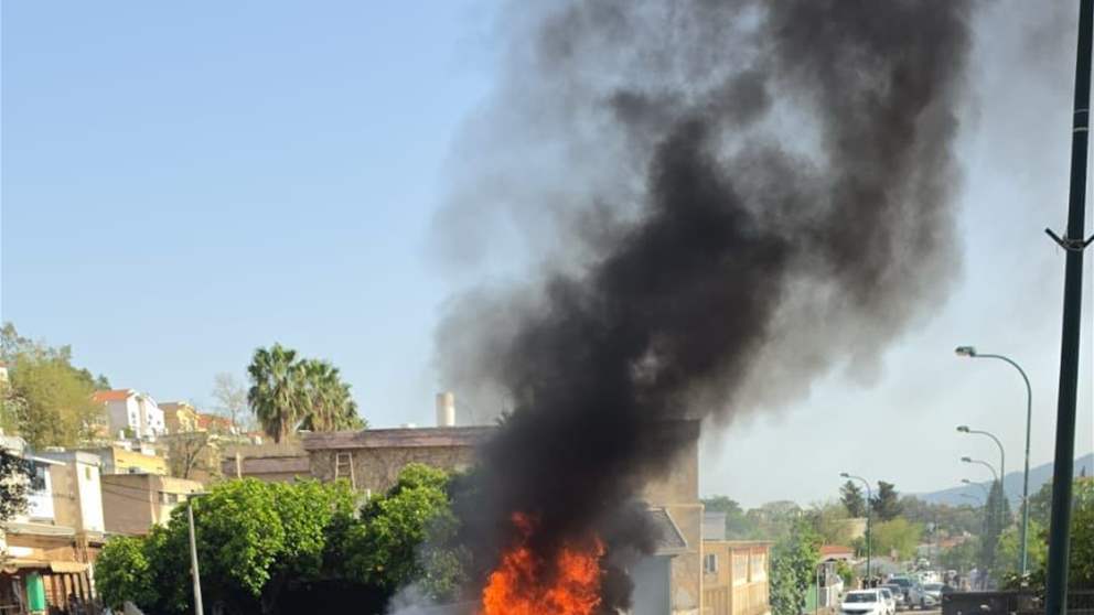  اصابة مباشرة لسيارة في كريات شمونة