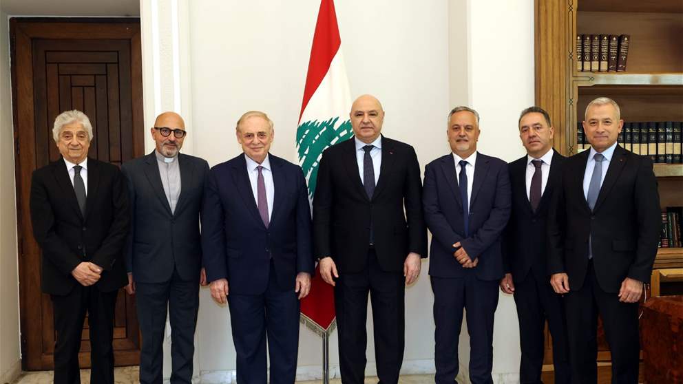 النائب فريد البستاني ووفد من لجنة إدارة مستشفى دير القمر الحكومي يزورون الرئيس عون لشكره على دعم إنشاء المستشفى وتجهيزه