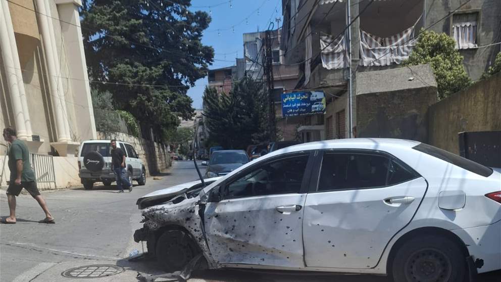 السيارة المستهدفة في حي المسلخ في النبطية (صورة)