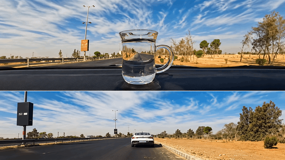في سوريا.. كوب ماء يختبر جودة الطريق! | شاهد الفيديو 