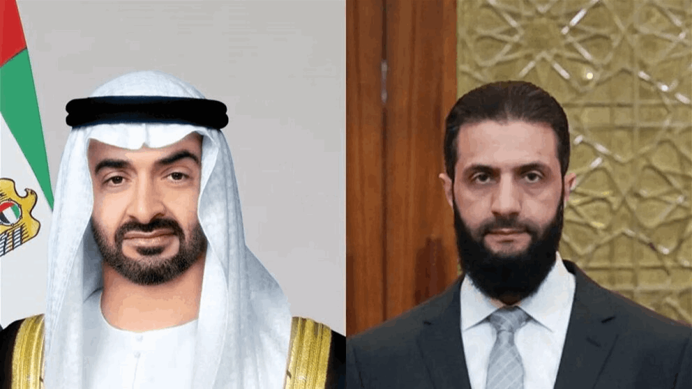 الشرع وبن زايد يبحثان العلاقات الثنائية ومستجدات المنطقة